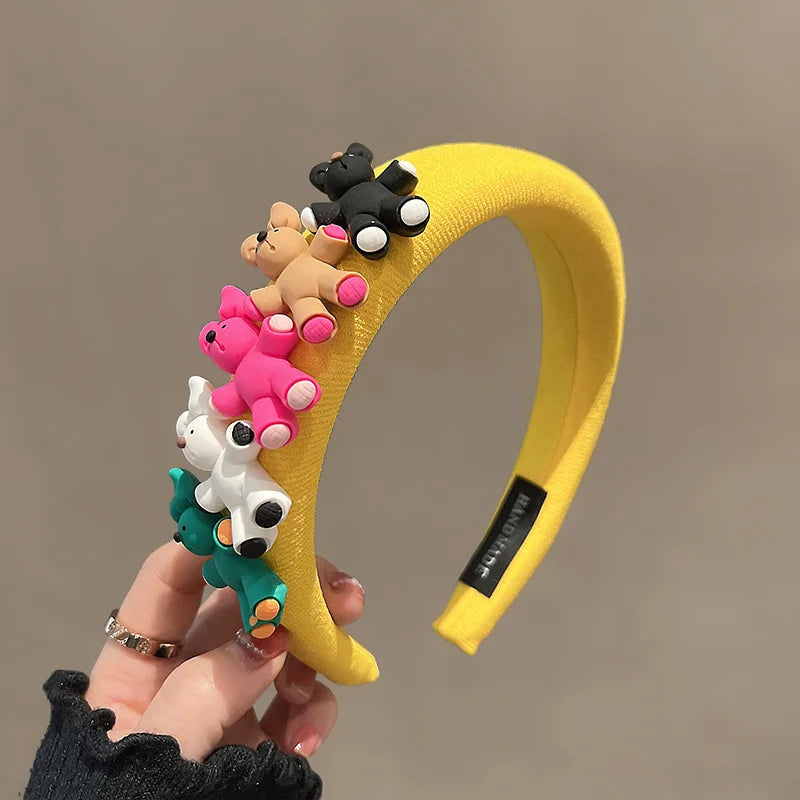 Korean Colorful Bear Headband Girl Cartoon Headwear Kids