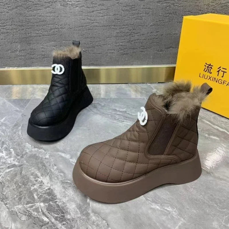 Snow Boots Shoes for Women Winter Thick Soled