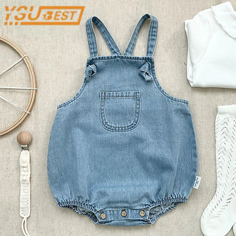 2023 Baby Boy Girl Romper Cowboy Sleeveless Jumpsuit