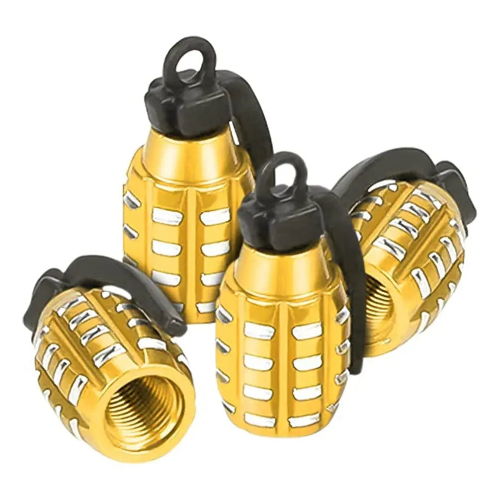 4pcs Car Tire Valve Cap Grenade Aluminum Alloy