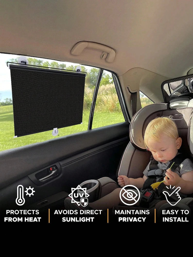 1pc Car Retractable Sunshade Curtain for Heat Insulation and Sun Blocking