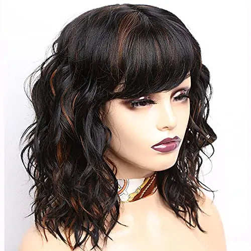 Amir Brown Wigs Synthetic Natural Wavy Wigs for