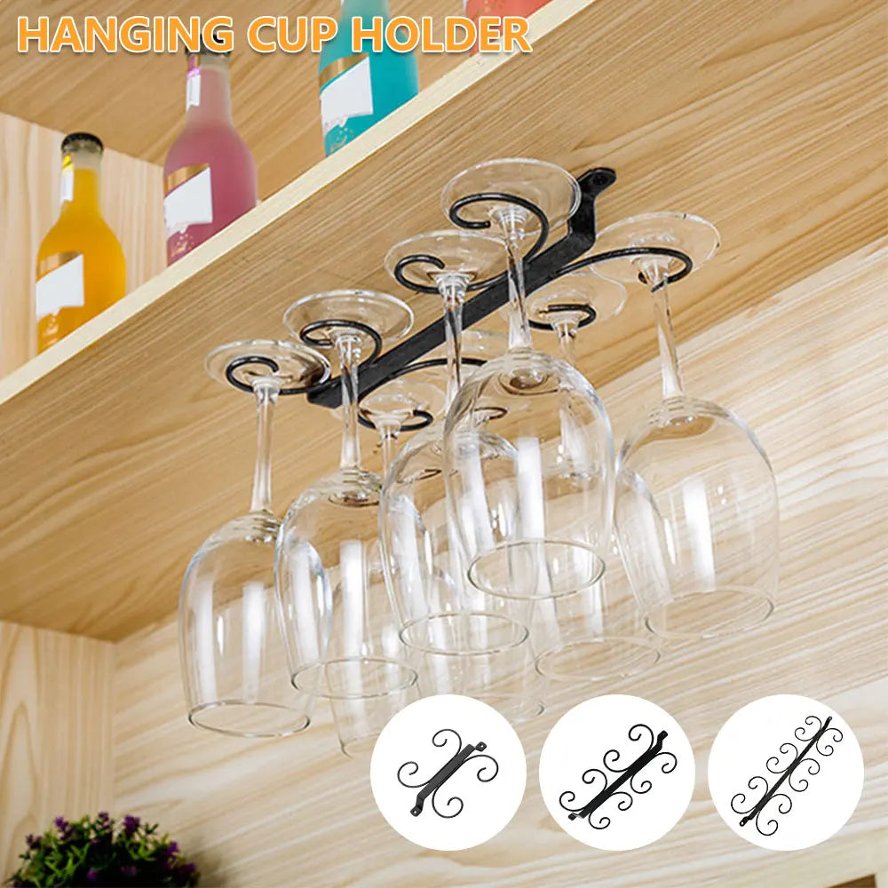 Metal Wine Glass Rack Holder Stemware Hanging Under