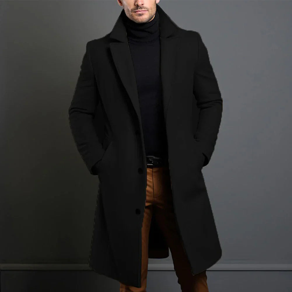 Atutumn Winter Long Warm Wool Trench Coat For