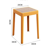 Stackable Storage Bench Stool Plastic Rattan Stools Portable