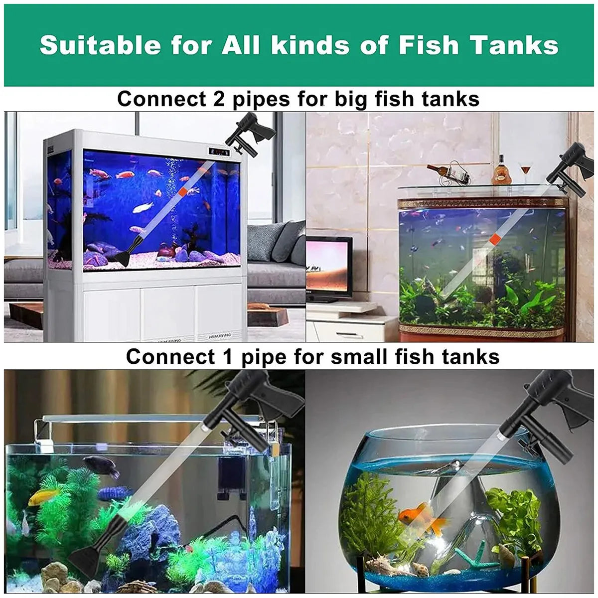 Manual Water Changer Fish Tank Cleaning Tool Aquarium