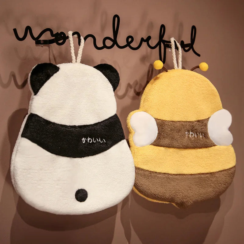 Cartoon Panda Bee Shaped Hand Towels Thickened Soft