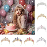 Vintage Queen Crown Durable Gorgeous Baroque Crystal Headbands
