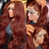 34 Inch Reddish Brown Body Wave Lace Front