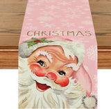 Pink Santa Claus Theme Decoration Kitchen Table Rectangular