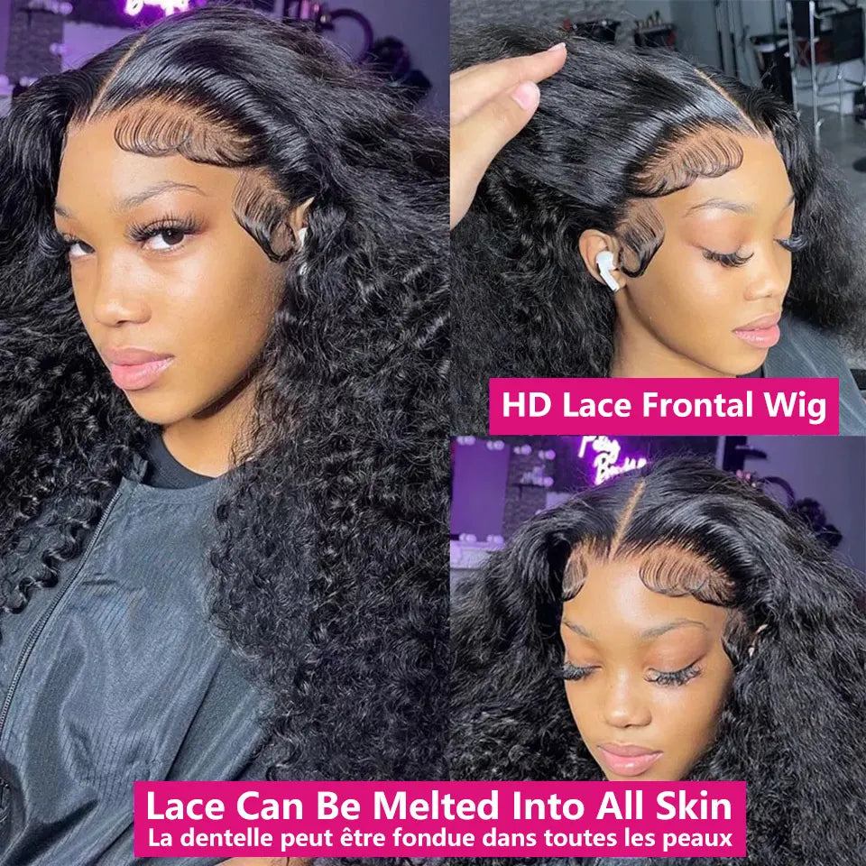 Kinky Curly Human Hair Wigs For Women Deep
