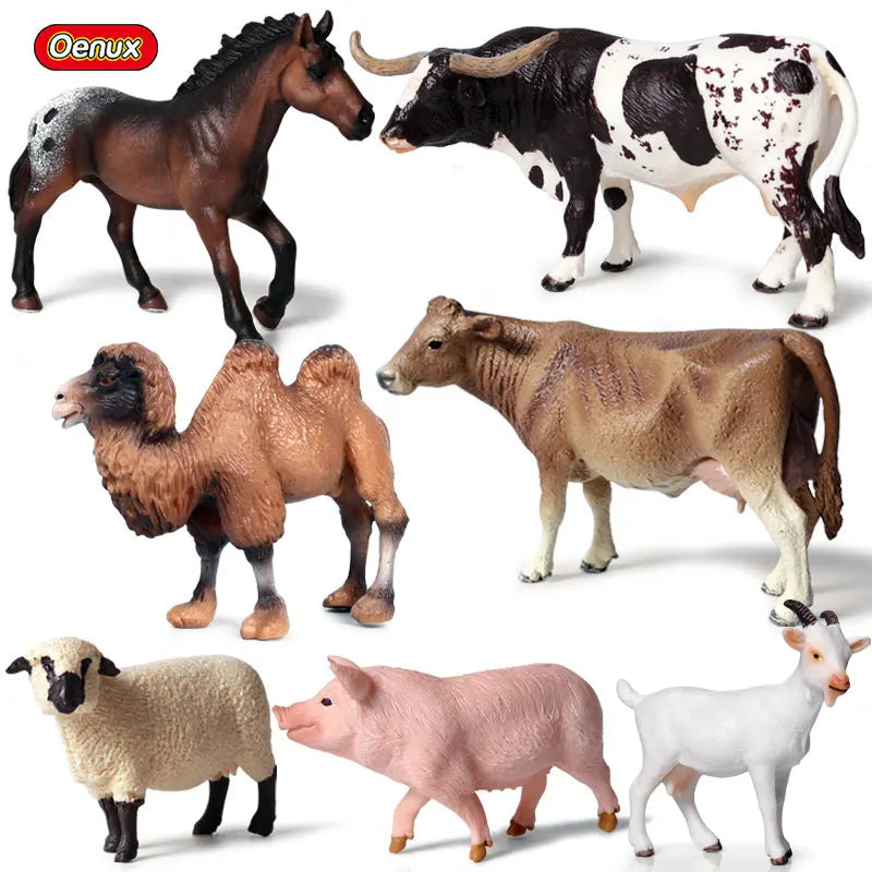 Oenux Farm House Model Action Figures Farmer Motorcycle