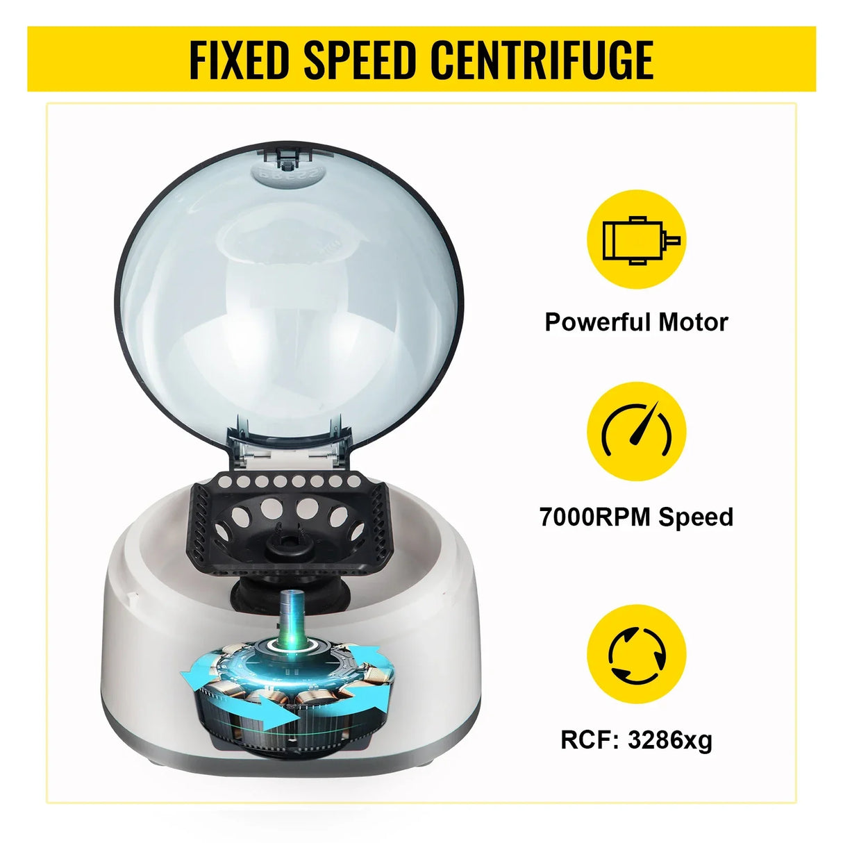 VEVOR Electric Centrifuge Machine Mini Bench-top Lab 500-5000/7000RPM