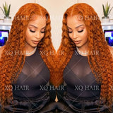 12-34 Inch Ginger Orange 13x6 Curly Lace Front