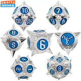 7pcs Solid Metal Dice Beautiful and Finely Crafted