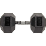 Rubber Coated Hex Dumbbell Weight Set and Storage