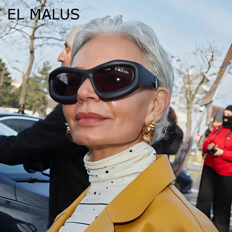 Fashion Y2K Cyberpunk Sunglasses Women Men UV400 Red