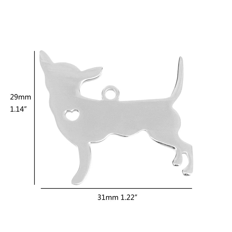 10pcs I Love My Cat Dog Animals Stainless