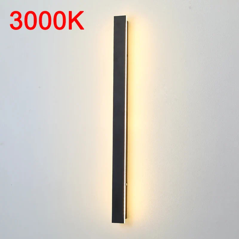 Modern Waterproof LED Outdoor Wall Lamp Long Strip