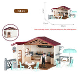 Oenux Farm House Model Action Figures Farmer Motorcycle