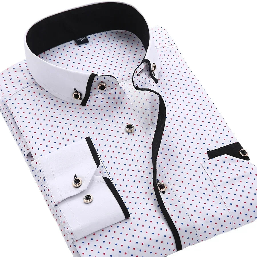 White Big Size 5XL Men Dress Shirt 2024