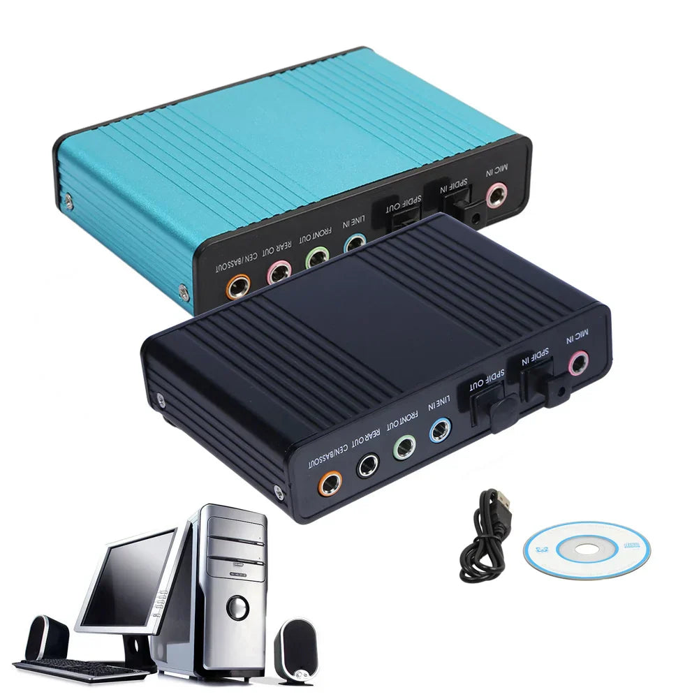 Professional USB Sound Card 6 Channel 5.1 Optical