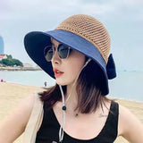 Outdoor Foldable Wide Brim Floppy Girls Straw Hat