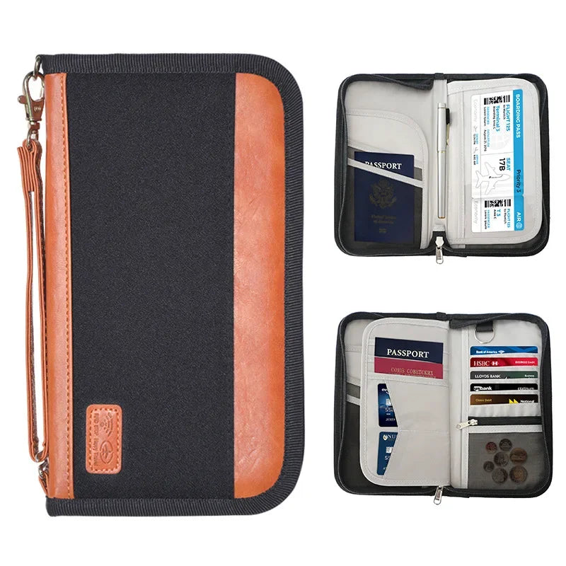 Travel Wallet Family Passport Holder ID Card Case Document Bag Organizer Travel Accessories Multifunction Purse Cardholder 2024