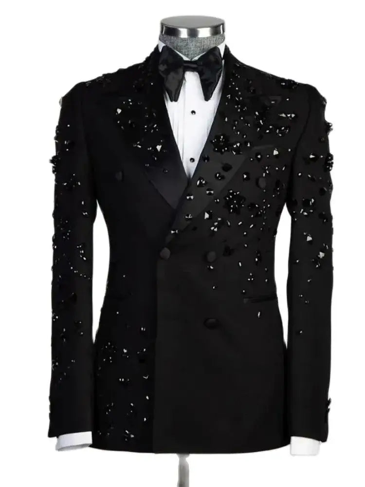 Elegant Wedding Suits For Men Metal Embellished Beading