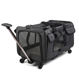 Portable Pet Trolley Case Detachable Universal Wheel Breathable
