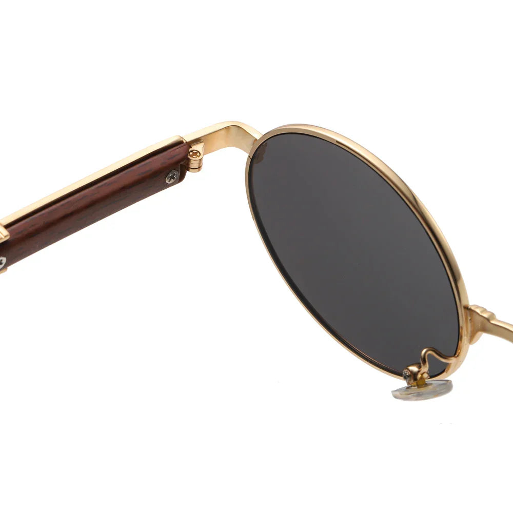 2022 New Vintage Imitation Wood Sunglasses Europe and