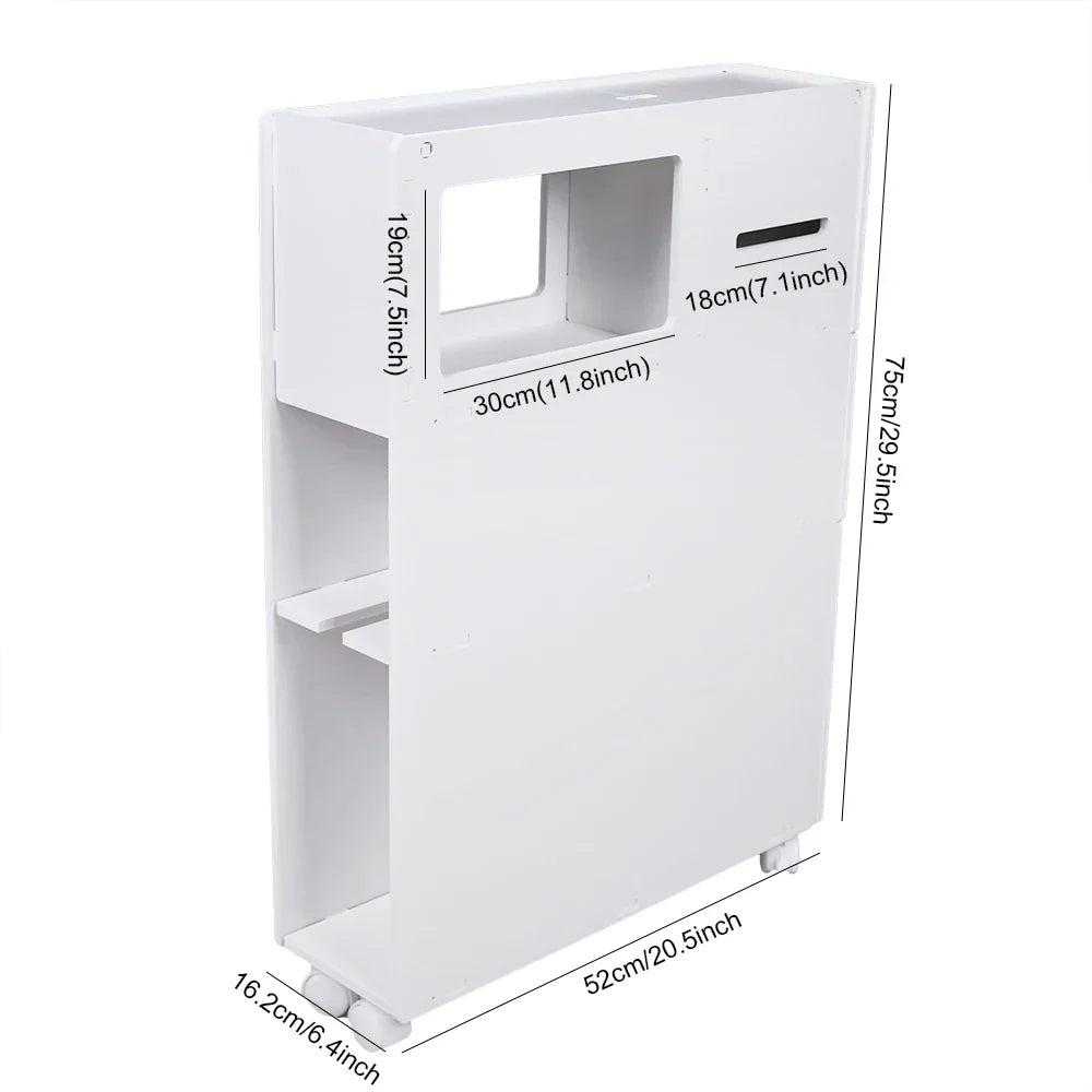 Toilet Side Cabinet 4 Layer Narrow Storage Cabinet