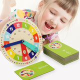 Wooden Clock Model Teaching Aid,Montessori Learning Clocks with