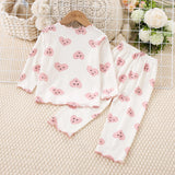 hibobi 2-Piece Girl Spring Allover Heart Printed Long