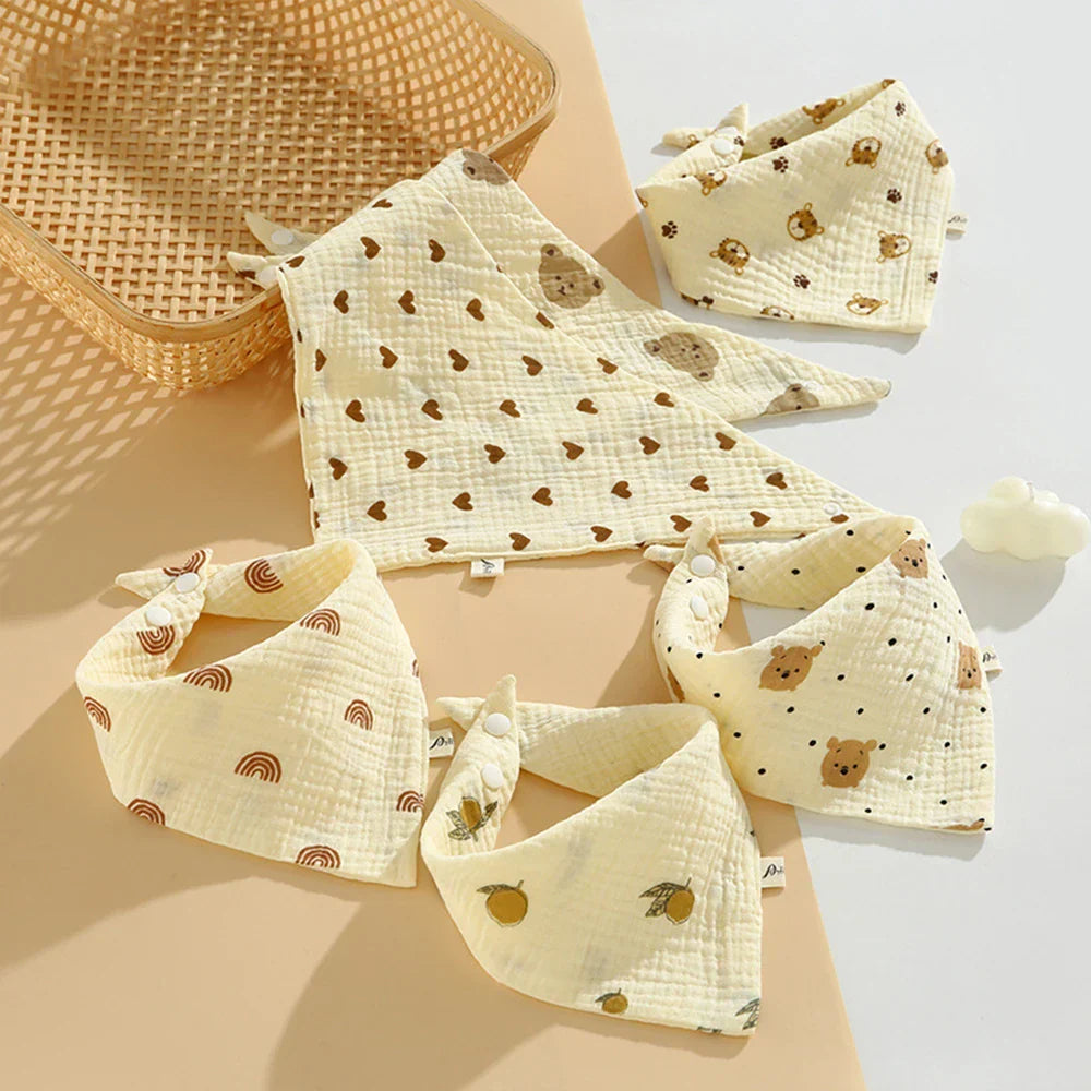 Personalized Ins Cotton Triangle Scarf Baby Gauze Bib