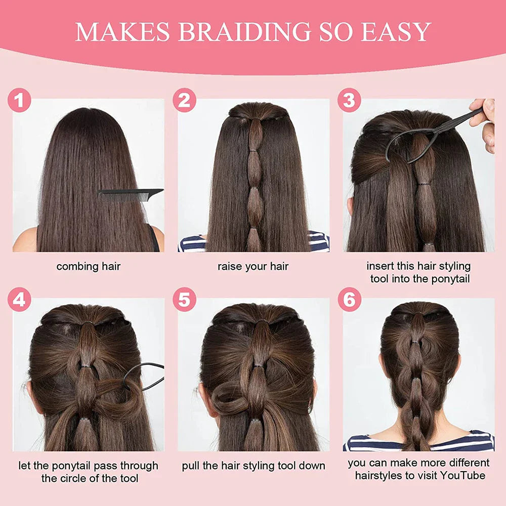 4pcsSet Women DIY Hair Tail Tools Donut Bun