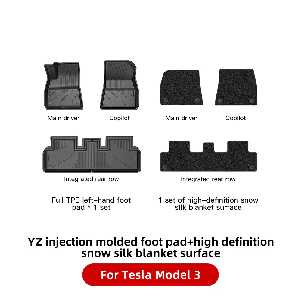 YZ For Tesla Floor Mats Model 3 Y