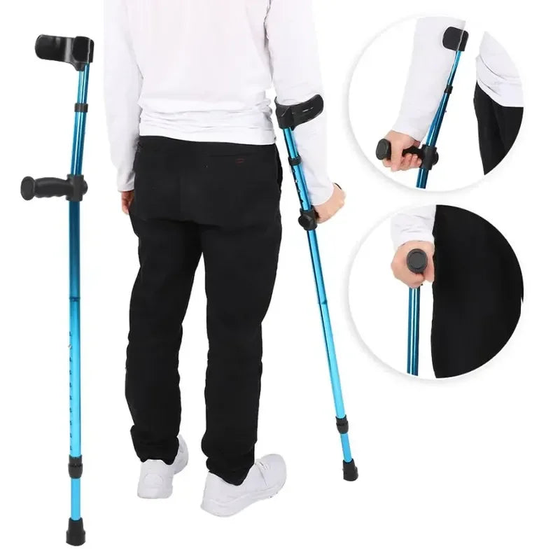 Adjustable Telescopic Underarm Cane Crutch Crutches Aluminum Alloy