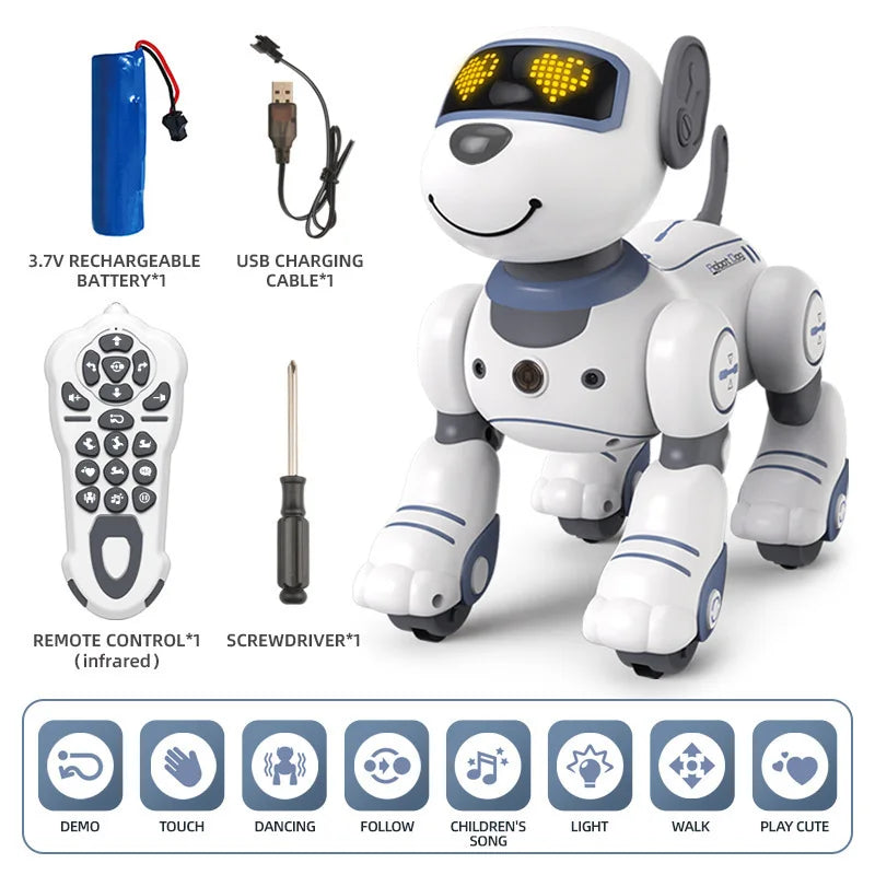 Programming Remote Control Dog Robots Toys Kids Girls