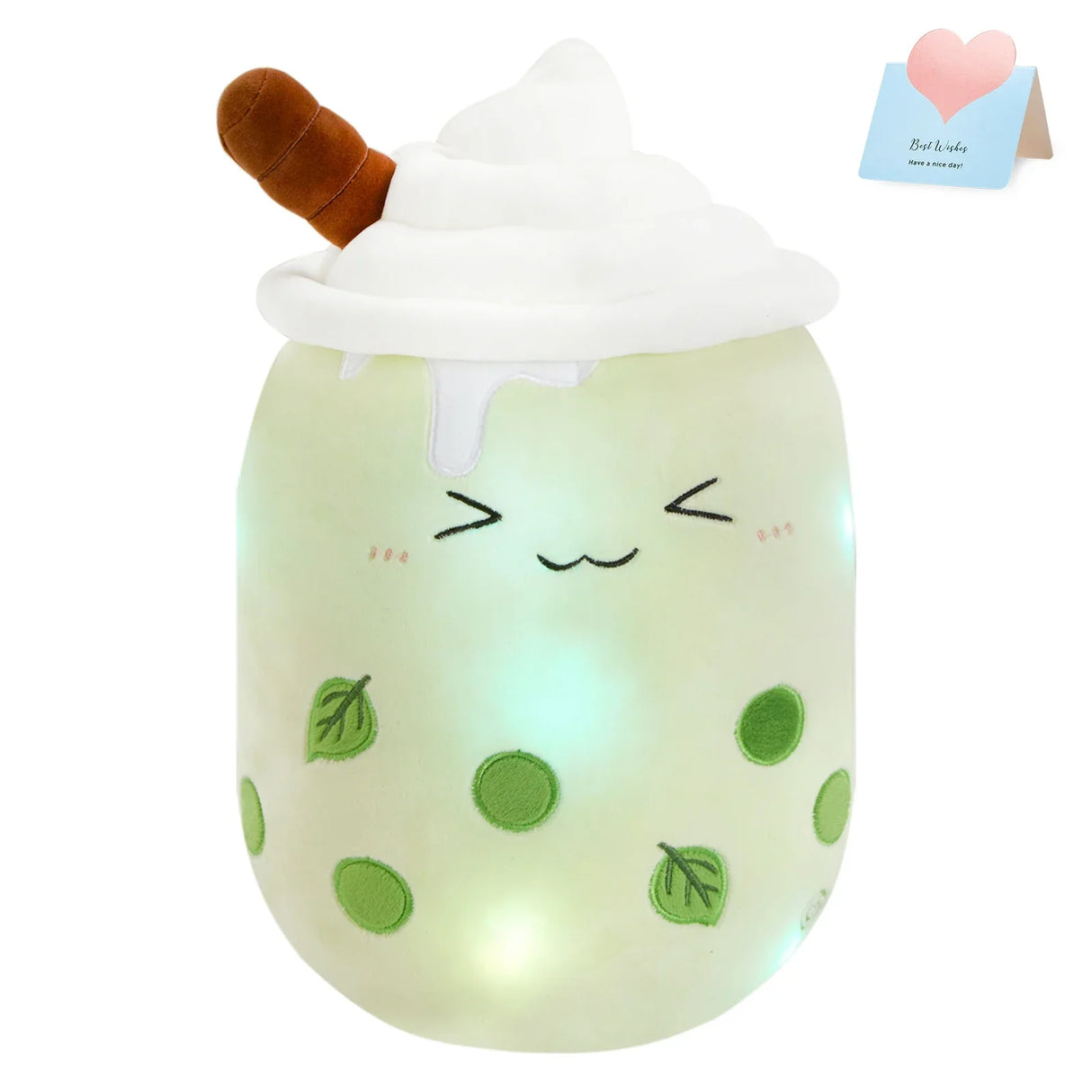 26-38cm LED Light Milk Tea Doll Plush Toy