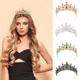 Vintage Queen Crown Durable Gorgeous Baroque Crystal Headbands