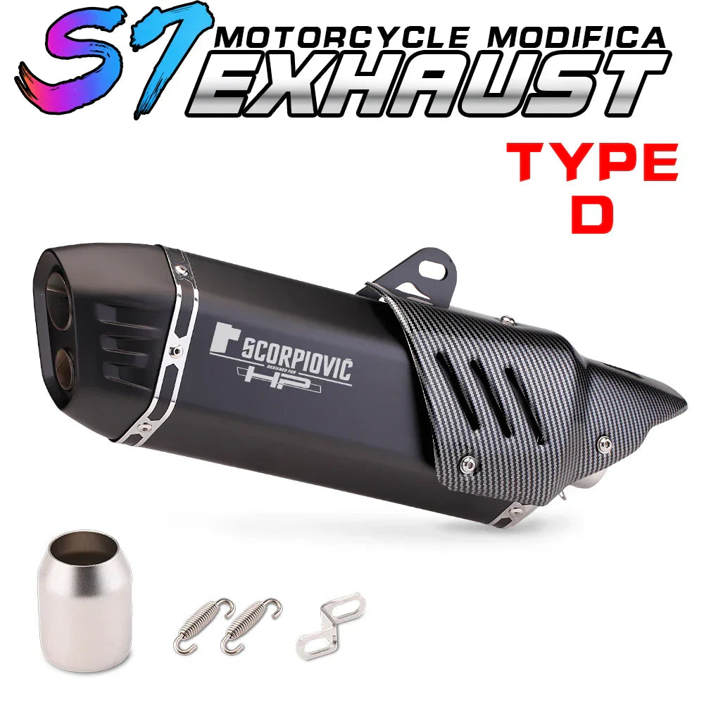 Slip on 51mm motorcycle exhaust system muffler modified
