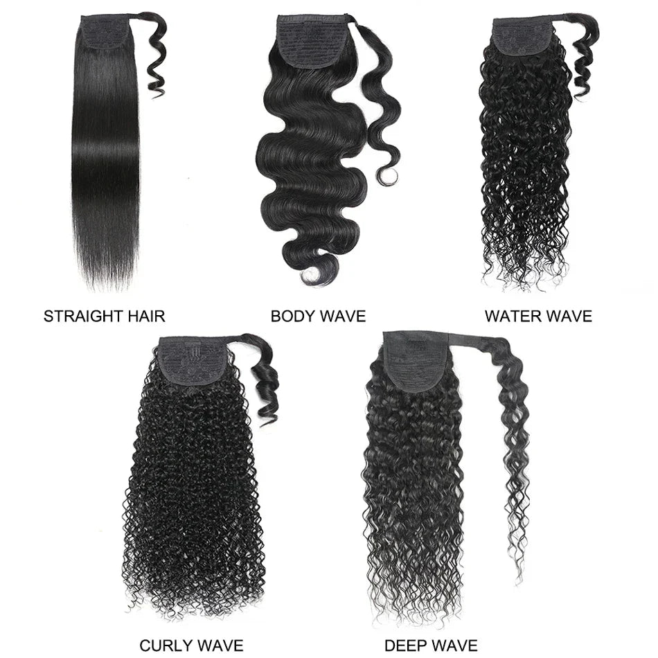 Cranberry Clip in Ponytail Hair Extension Water Wave