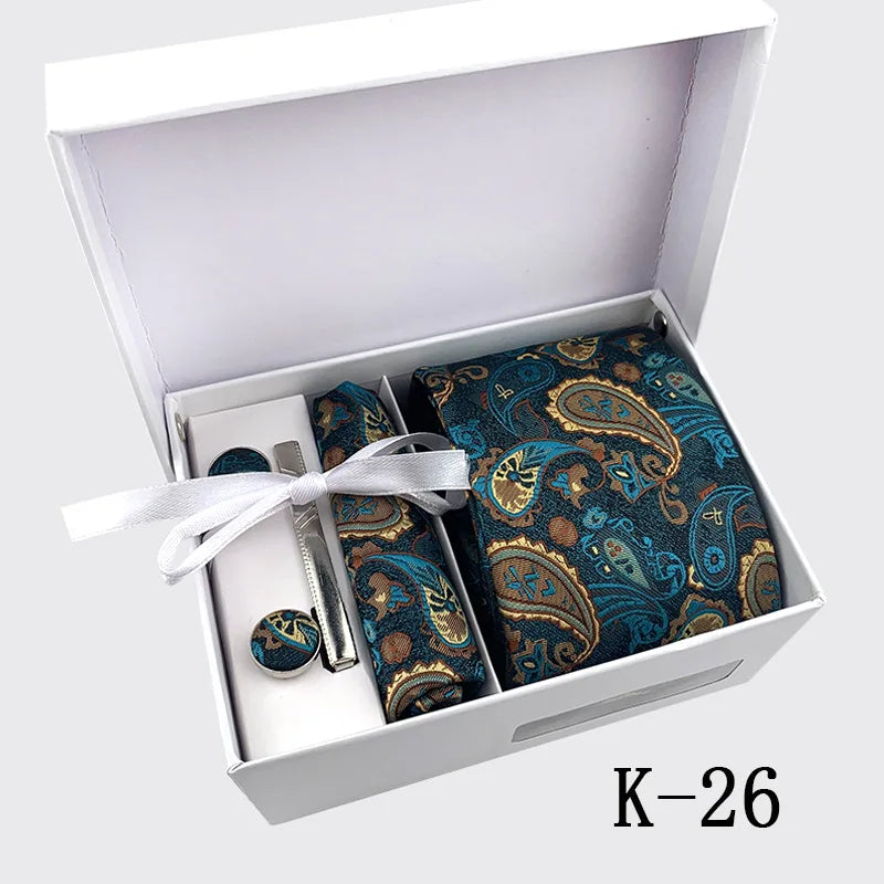 6piece Set Classic Printed DotsTies for Men Kerchief