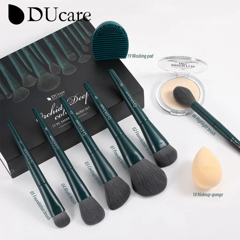 DUcare Professional Makeup Brushes kits Synthetic Hair 17Pcs