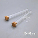 50pcs/lot Clear Lab Glass Test Tube with Cork