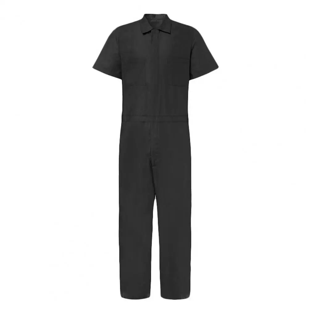 Work Jumpsuit for Men Cargo Pants Button Closure