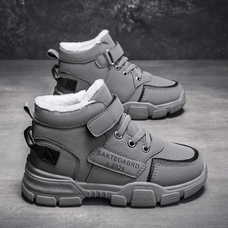 Winter Children's Boots Boys Plus Cashmere Thicken Warm