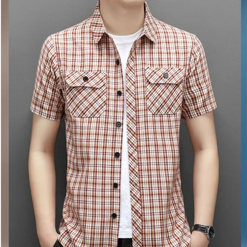 Summer Cotton Men's New in Shirt Slim Fit