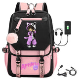 Fashion Aphmau Print Backpacks Teenage Usb Charging Rucksack
